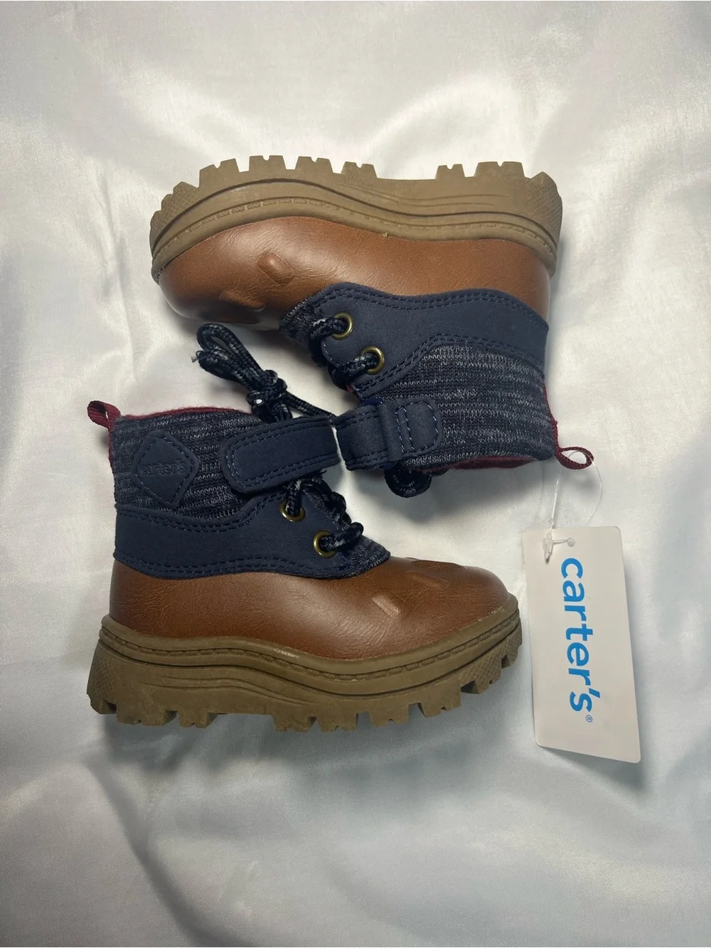 Carter’s Duck Toe Boots Toddler Boys Size 4 Navy Waterproof Style NWT‎